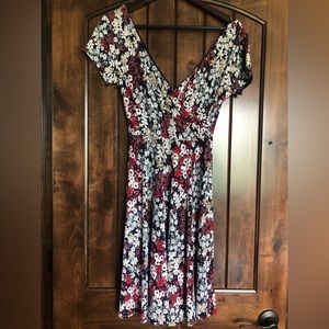 Faux wrap knit dress